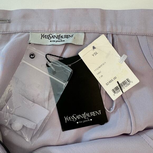 Yves Saint Laurent YSL Flower Silk Skirt Applique Lilac | Size 38 (US 6) NWT - Picture 10 of 15